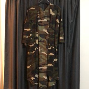 Camo sheer kimono